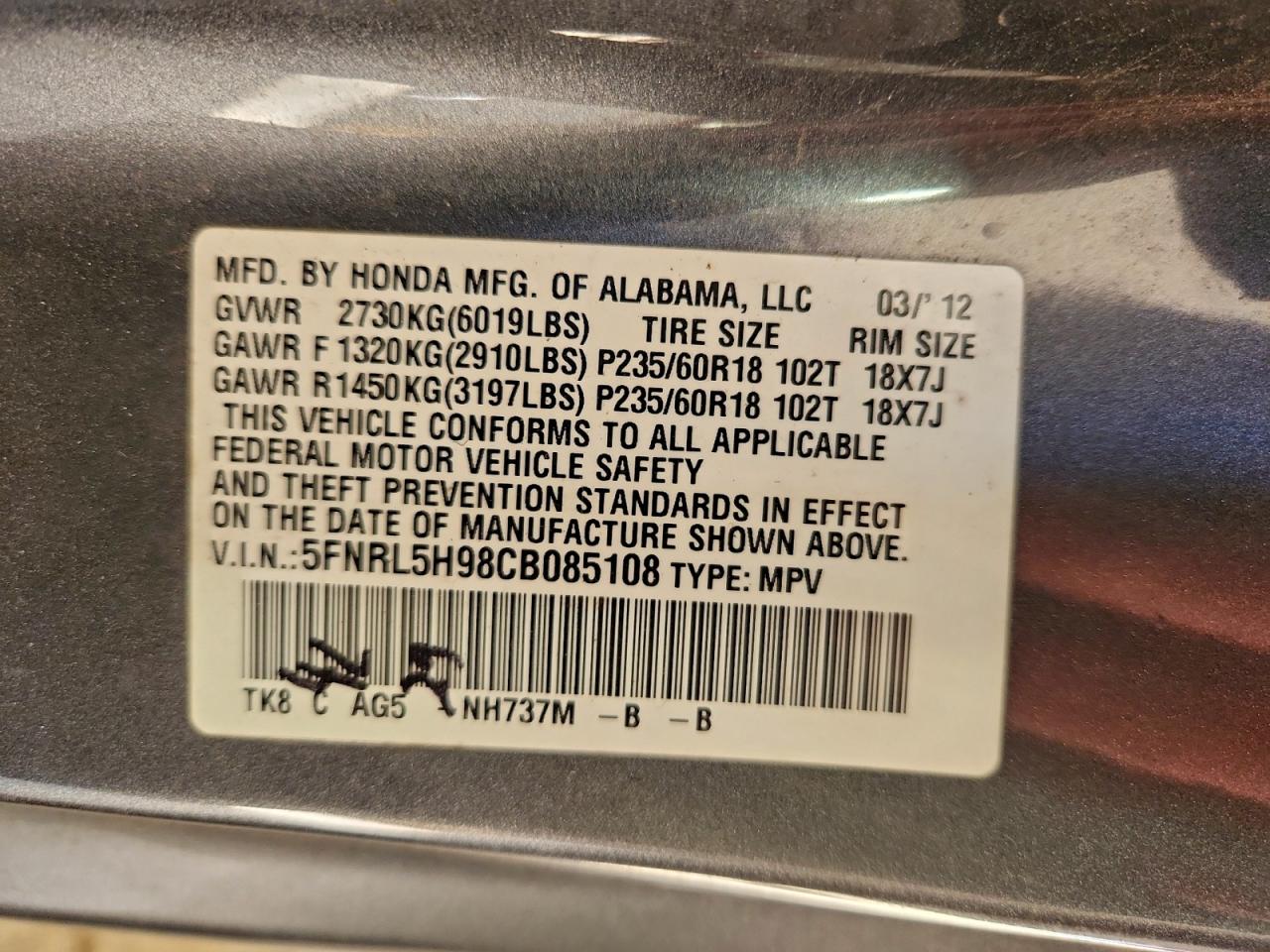 Honda Odyssey Touring Image 10